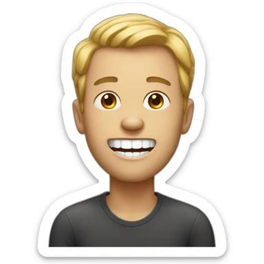 man with 1 missing tooth sticker