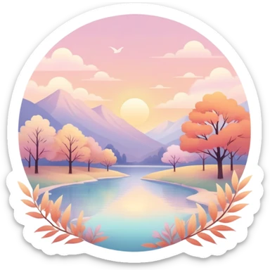 ethereal Romantic warm-colored pastel lush aesthetic sticker