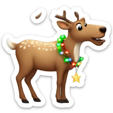 Drunk reindeer with Christmas lights  sticker