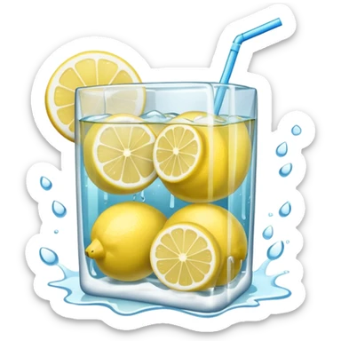 ice cubes of lemonade sticker