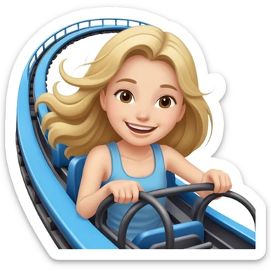 girl on a rollercoaster sticker