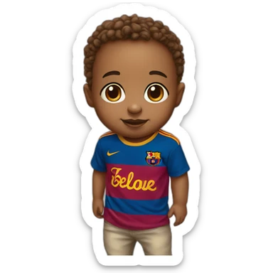Baby with barcelona tshirt sticker