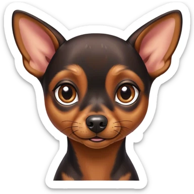 Min pin dog sticker