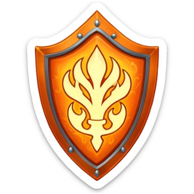 fiery shield sticker