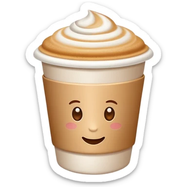 latte in a paper take out cup without whipped cream sticker