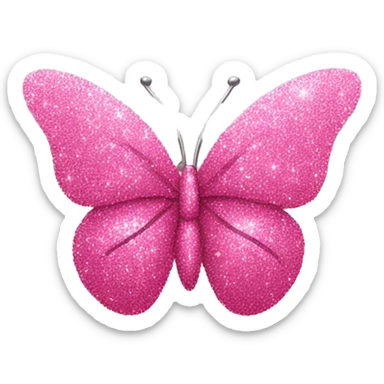 Pink glitter butterfly  sticker