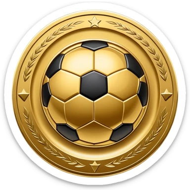 round golden plate with football motifs, representing Israeli Premier League champions sticker
