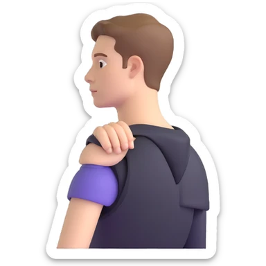 white young man's shoulder, just the shoulder area sticker