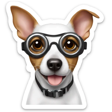 Rat terrier with goggles  sticker