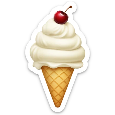 Vanilla ice cream with cherry  sticker