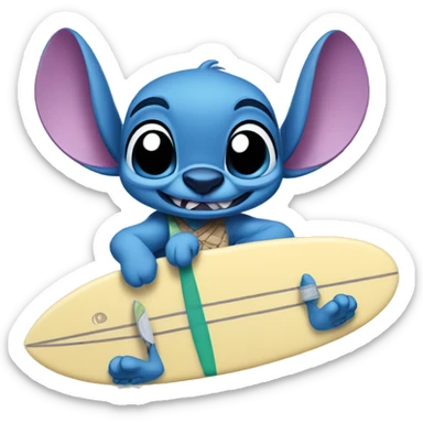 Stitch Disney with surfboard  sticker