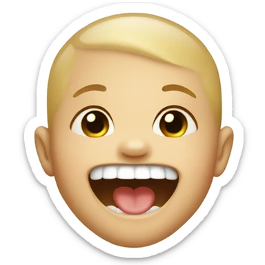 baby smiling with one teeth in mouth sticker