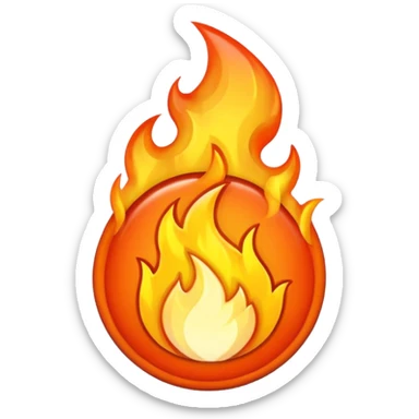chrome orange fire 🔥  sticker