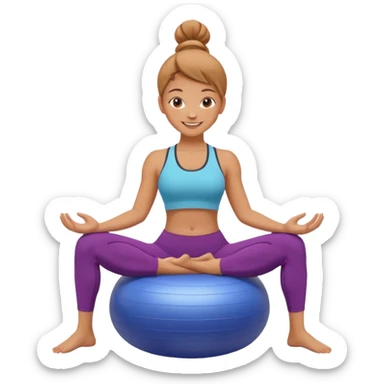 woman on yoga ball sticker