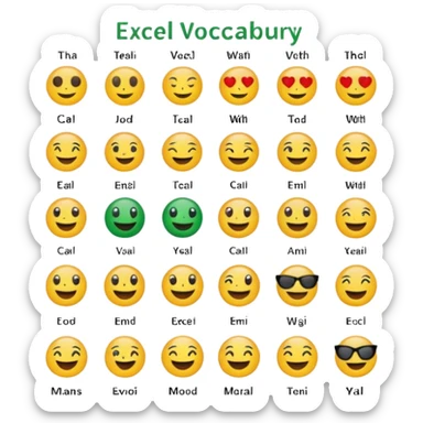“Provide 5 emojis for Antonyms / Opposite / Negative meaning in Excel vocabulary sheet.” sticker