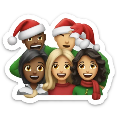 4 people singing christmas songs sticker