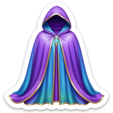 a fantasy magic cloak sticker