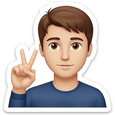 handsome man with brown hair making a gesture sticker