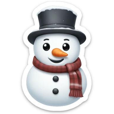 Cute snowman with winter coat sticker