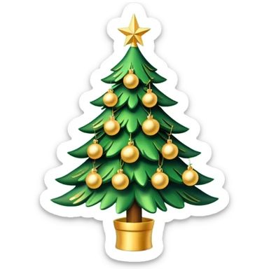 Christmas tree with Gold decoration’s sticker