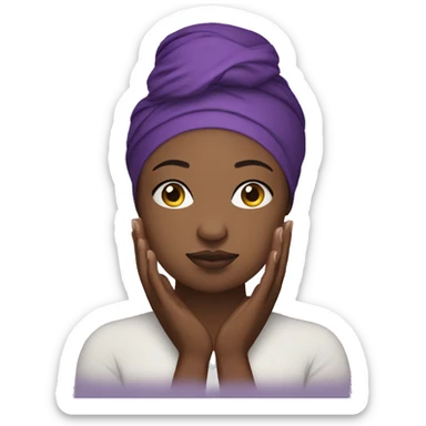 Dark Plus size woman praying with purple head wrap   sticker
