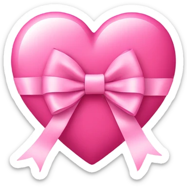 Pink heart with bow sticker