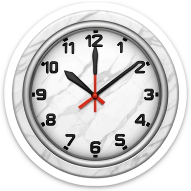 White marble effect Clock with outline sticker