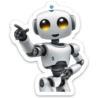 robot pointing to the sky sticker