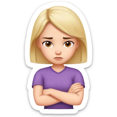 Annoyed Girl with arms crossed sticker
