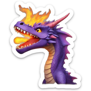 Dragon echando fuego sticker