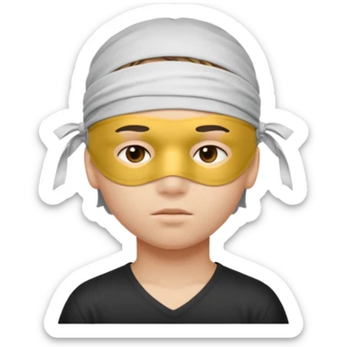 The boy is blindfolded sticker