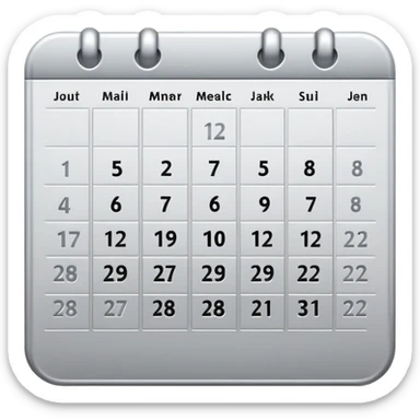 silver minimalistic calendar sticker