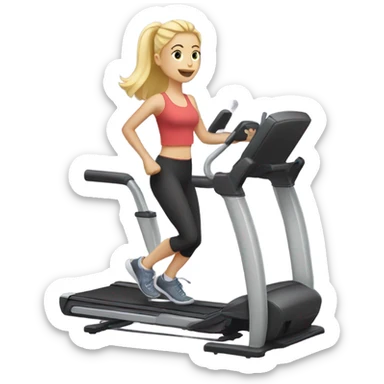 Blonde girl on stair master  sticker