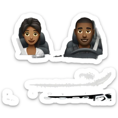 A couple in relationship into white Range Rover  sticker