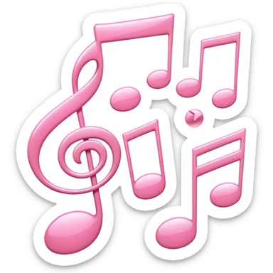 Soft pink notes of music sticker