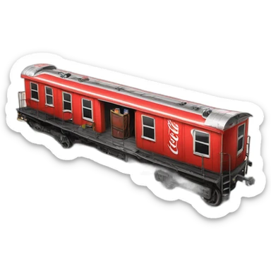train carriage filled with coke zero cans sticker