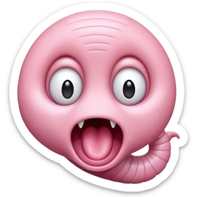 Cute little worm screaming  sticker