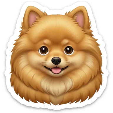 Create a golden pomeranian, all cute and fluffy sticker