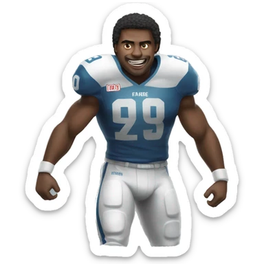 pumped up football player sticker