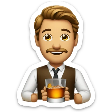 a barman with whisky sticker