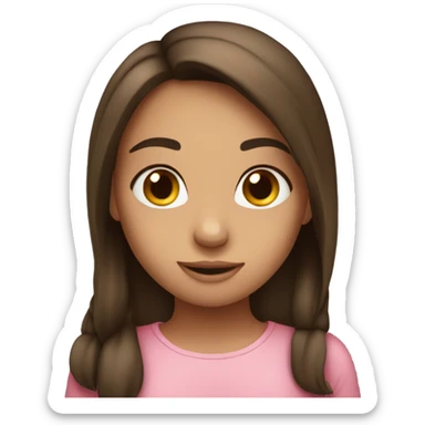 Shy flirty girl brunette sticker