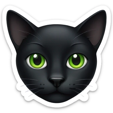 Black cat with green eyes sticker