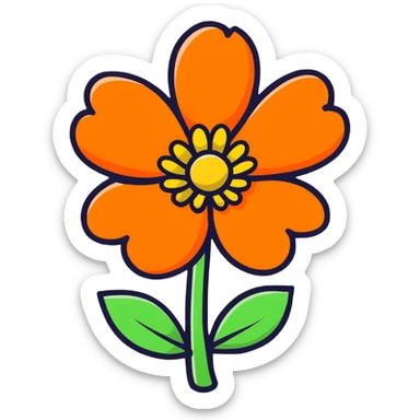 cempasúchil flower, Day of the Dead marigold, vibrant orange flower sticker