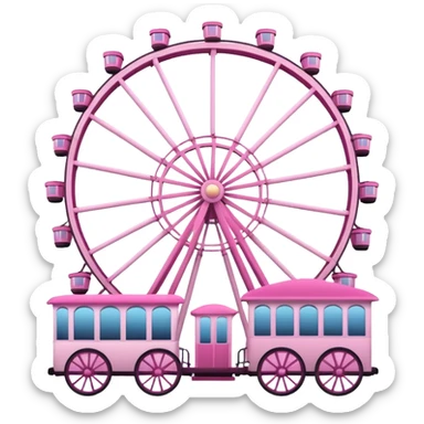 mix light pink dark pink and white theme park Ferris wheel sticker
