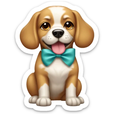 Dauchsand dog with bow sticker