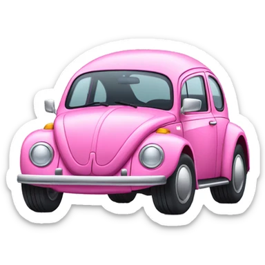 Pink beetle car  sticker