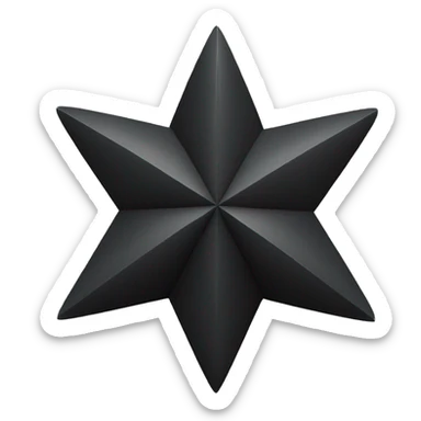 Northern star with 8 angles in black color with the bottom angle longer than the rest sticker