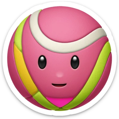 Pink tenis ball with no face and plain sticker