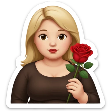 ash Trevino is a fat girl with dirty blonde hair and has a rose in her hand , really fat sticker