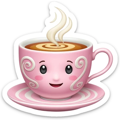 can you make a pink emoji that is aesthetically pleasing, and make it in for of a food or drink, maybe a tea sticker